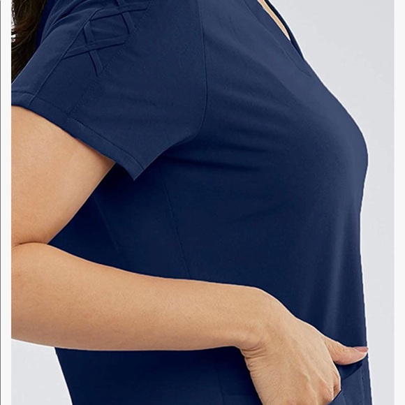 Grey’s Anatomy Signature navy Scrub top & bottom L - Picture 3 of 5